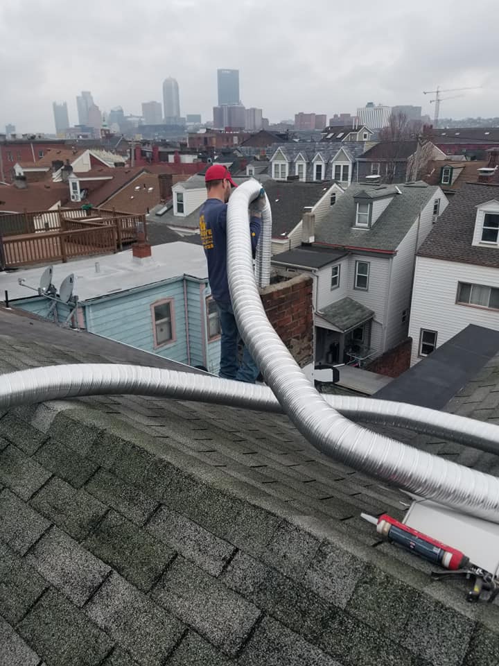 Feed Liner through chimney