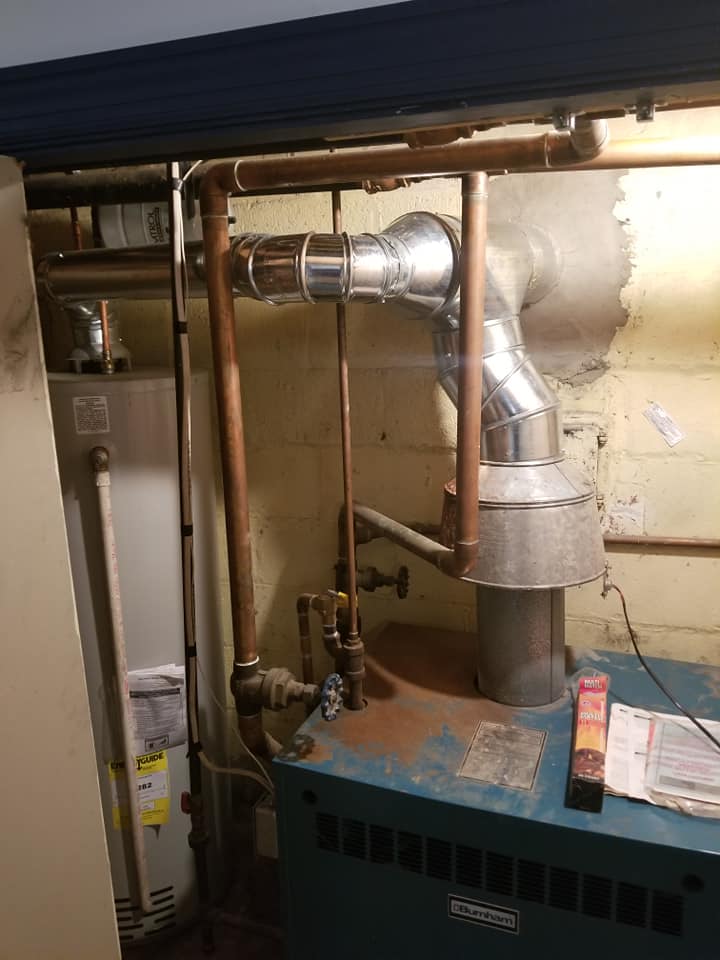 Old Stainless Steel Liner Hot Water Tank Flue and Boiler Furnace